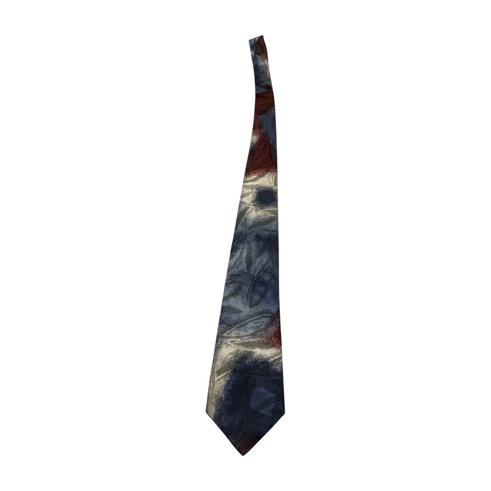 Alexander Lloyd Boston Vintage Necktie Abstract Navy Burgundy USA Made XL